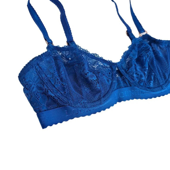 Lounge Flair Balcony Bra in  Cobalt Blue Size 34A Lace Underwire - Picture 8 of 8